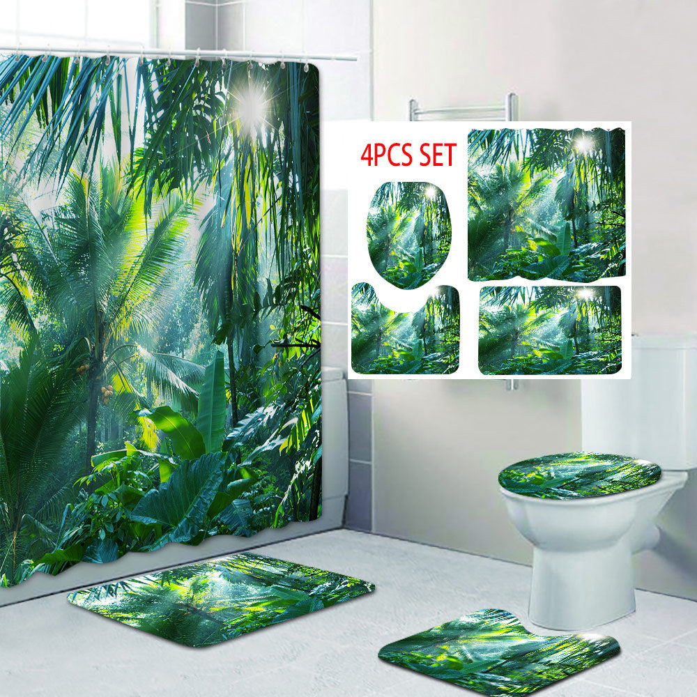 Tropical Jungle Print Shower Curtain
