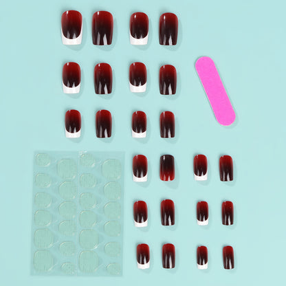 Elegant French Tip Artificial Nails Acalora