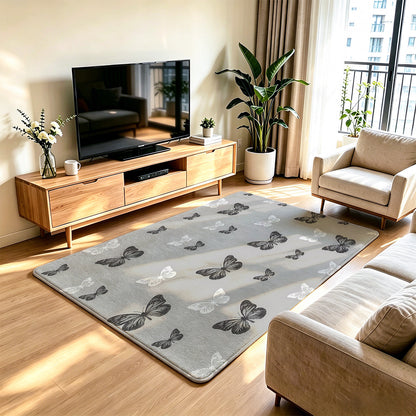 Unisex Elegant Butterfly Print Area Rug