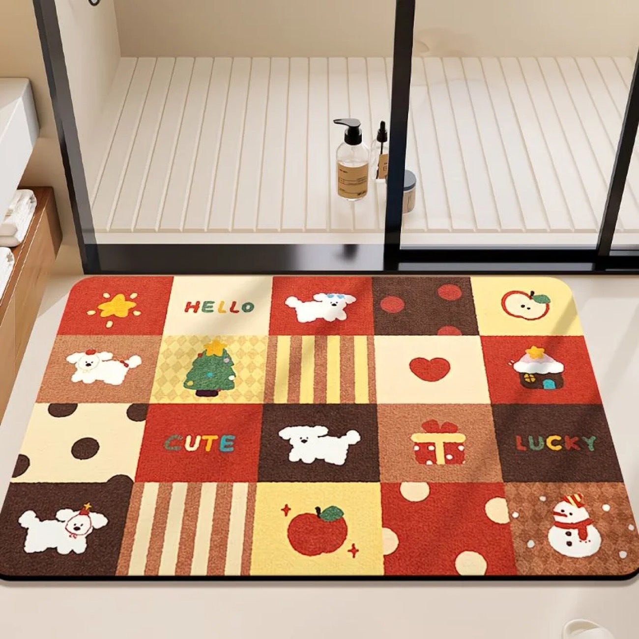 Cute Bear-Themed Bath Mat