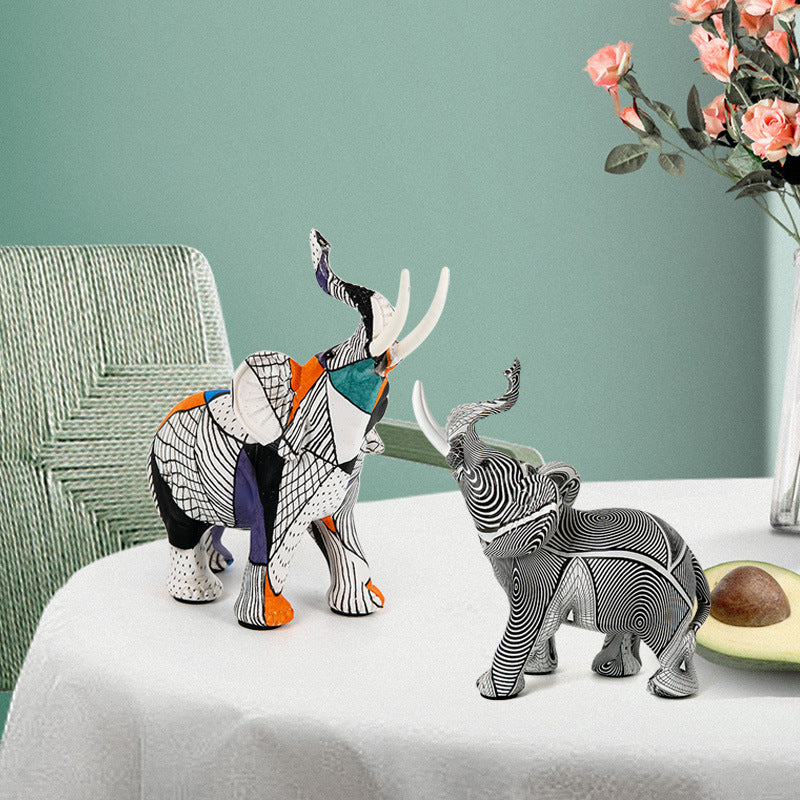 Creative elephant figurine with colorful design Acalora