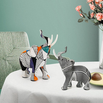 Creative elephant figurine with colorful design Acalora