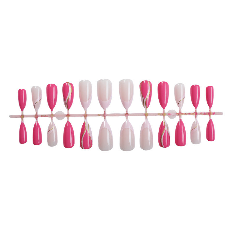 Elegant Press-On Nail Art Set with Artistic Gradient Design Acalora