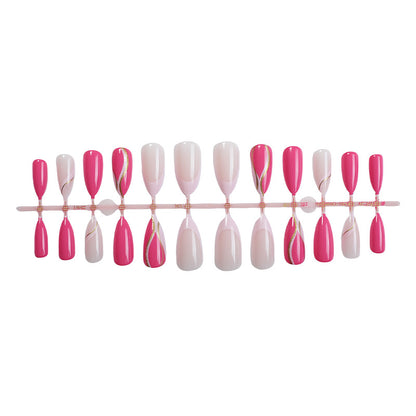 Elegant Press-On Nail Art Set with Artistic Gradient Design Acalora