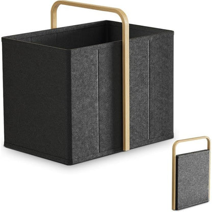Modern laundry basket with wooden handle Acalora