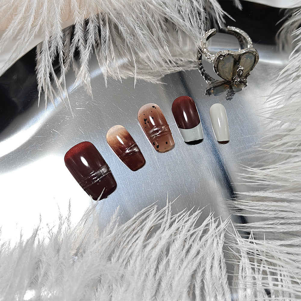 Artificial nails with elegant glitter and ombre design Acalora