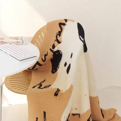 Cozy Cartoon Dog-Themed Throw Blanket