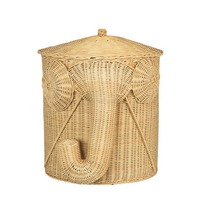Whimsical Elephant-Themed Woven Storage Bin Acalora