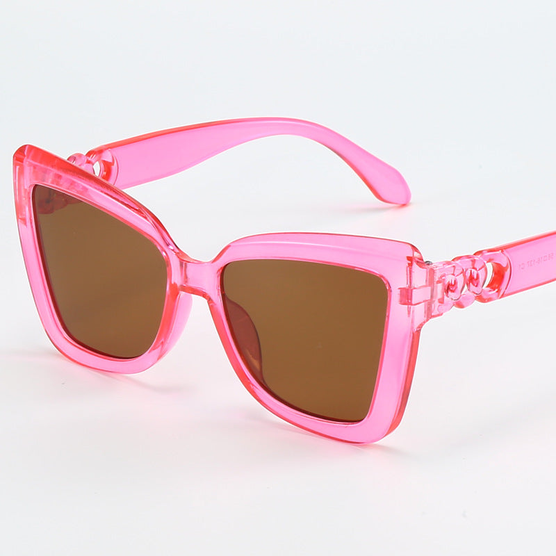 Women's modern Cat-Eye sunglasses with clear frame and UV protection Karnz