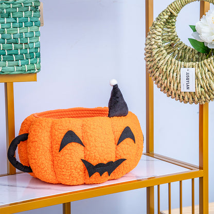 Playful Decorative Storage Basket In Pumpkin Design Acalora