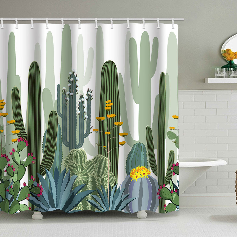 Cactus Garden-Themed Shower Curtain