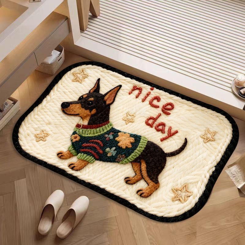 Decorative Dog-Themed Bath Rug