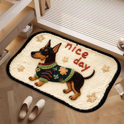 Decorative Dog-Themed Bath Rug