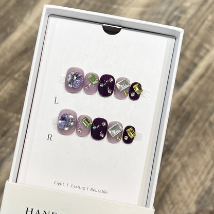 Reusable Gemstone Press-On Nail Art Acalora
