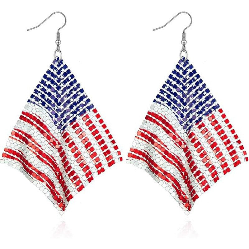 Women’s eye-catching drop earrings with flexible mesh, sequined trim, and hook closure Bowlift