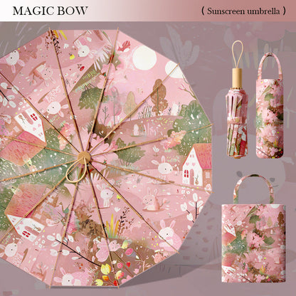 Ladies sun protection umbrella with elegant floral design Kalsten