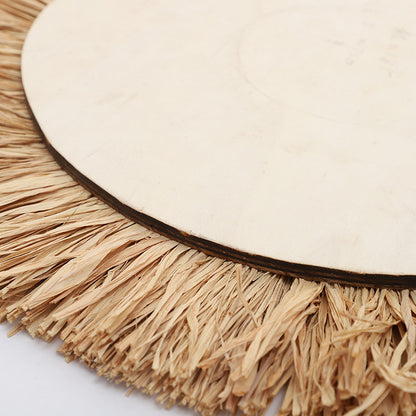 Decorative wall mirror with natural rattan frame Acalora