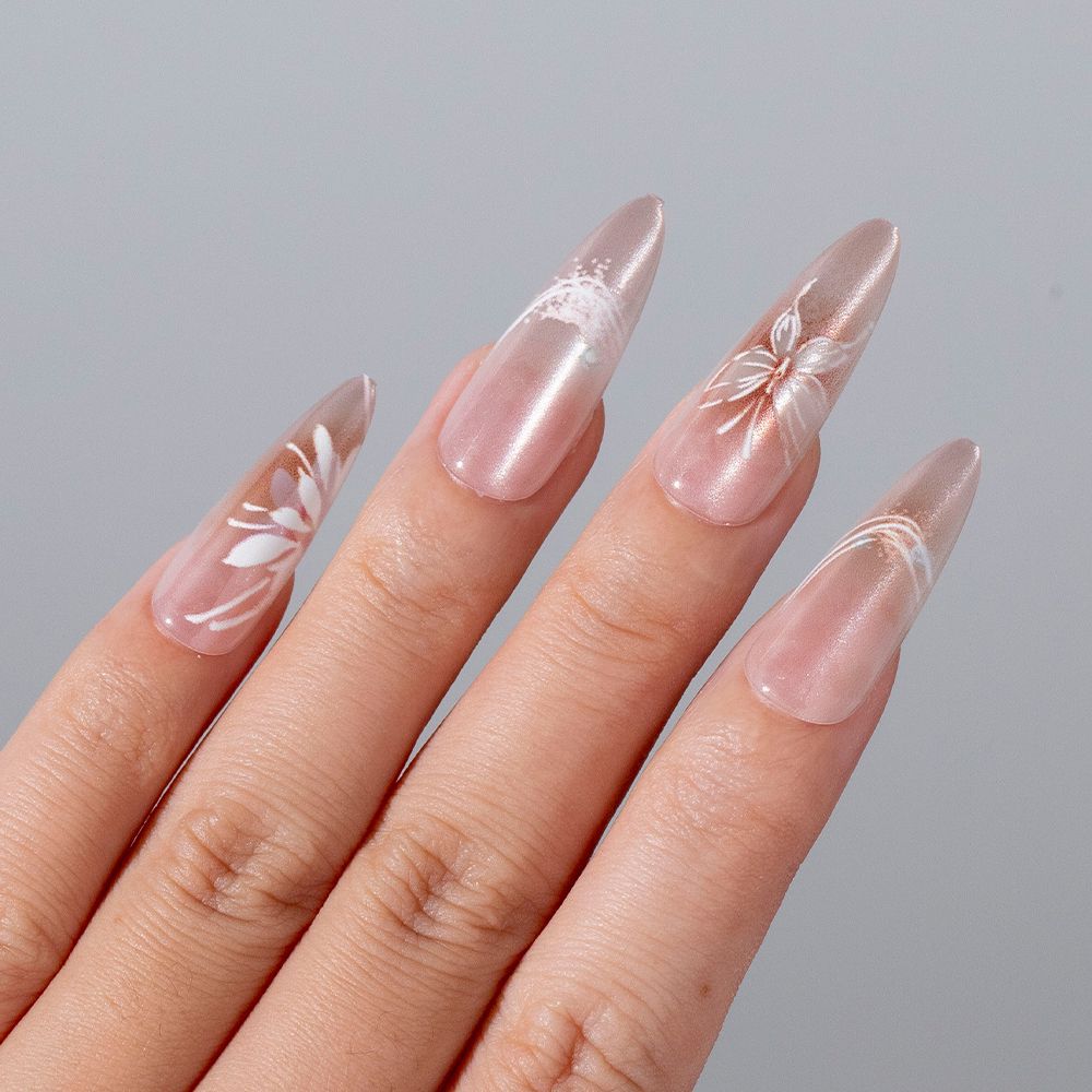 Floral-Inspired Press-On Nail Enhancements Acalora
