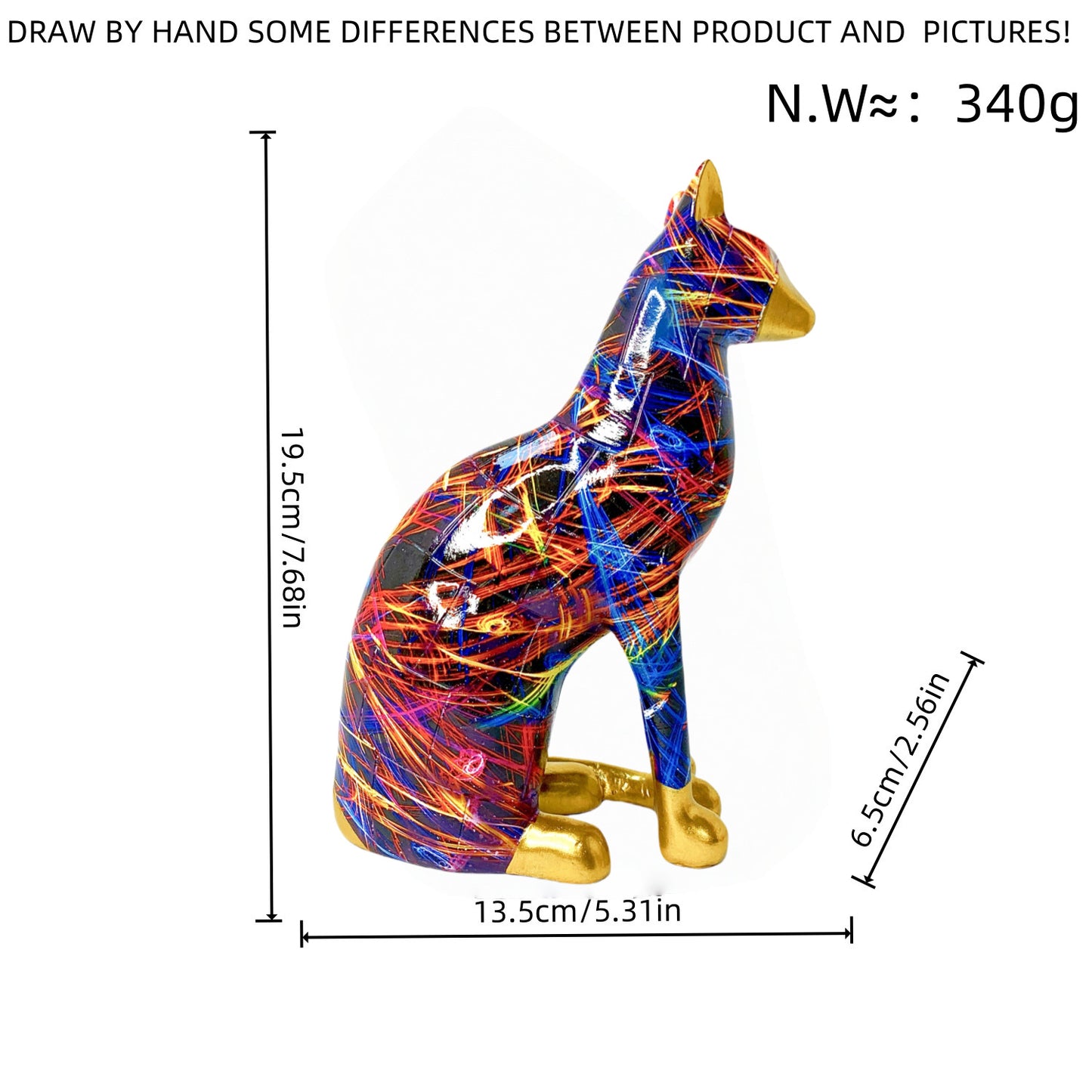 Decorative cat statue in modern art style Acalora