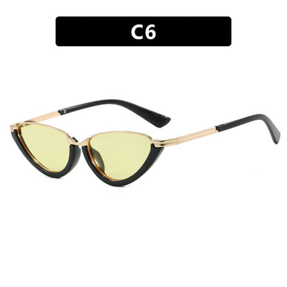 Women futuristic Cat-Eye sunglasses with golden accents Bowlift