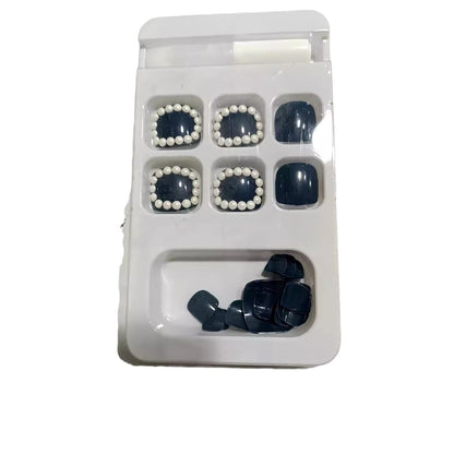 Decorative Press-On Nail Set with Pearl Accents Acalora