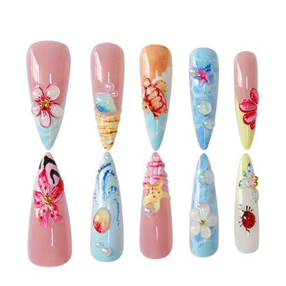 Artistic Sea-Inspired Press-On Nails Acalora