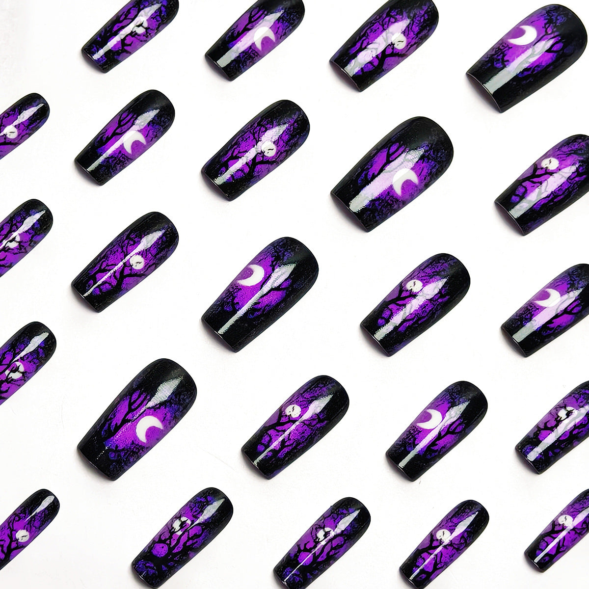 Artistic Halloween Tree Nail Art Acalora