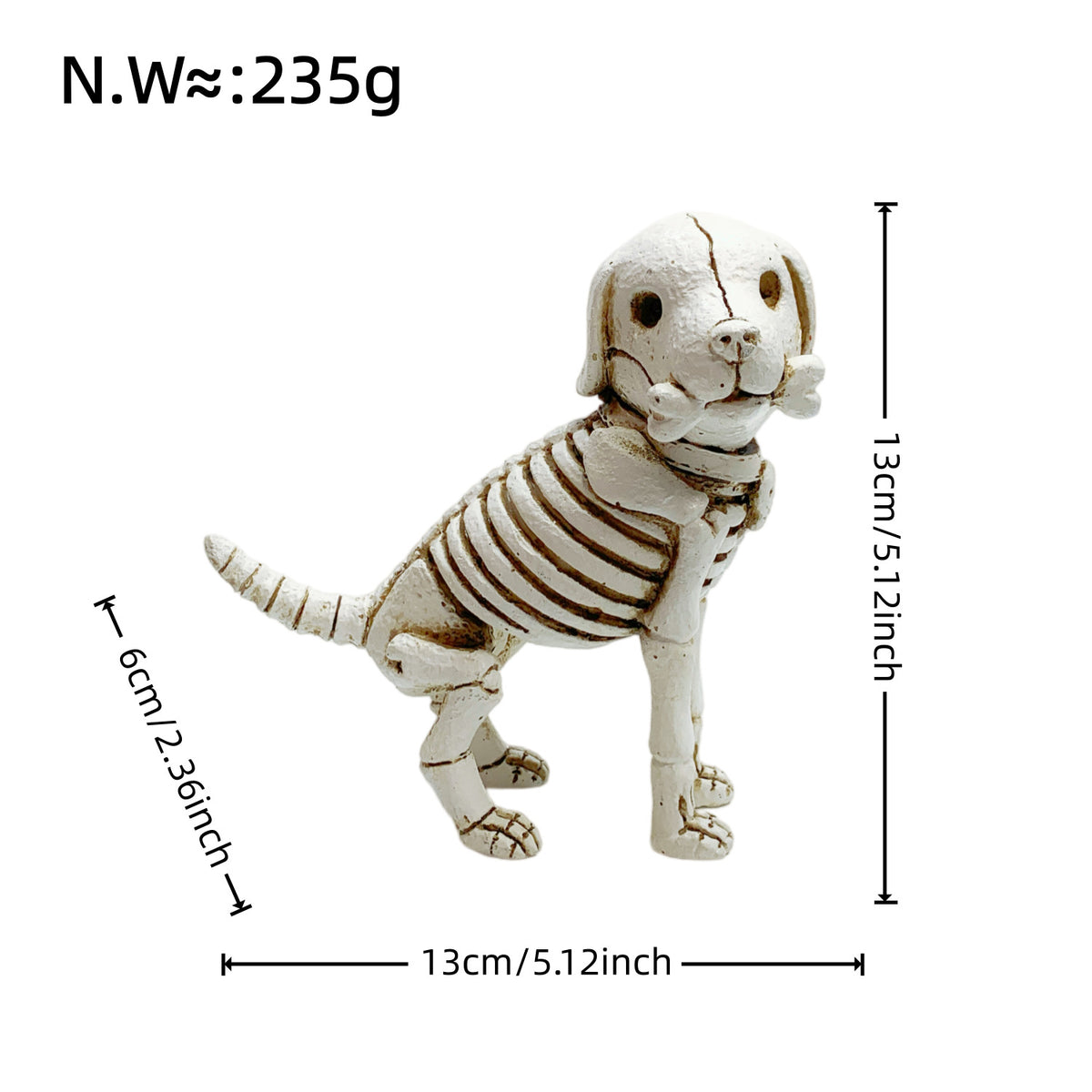 Decorative Dog Skeleton Figurine Acalora