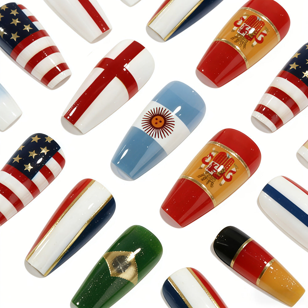 Artificial nails with national flag designs Acalora