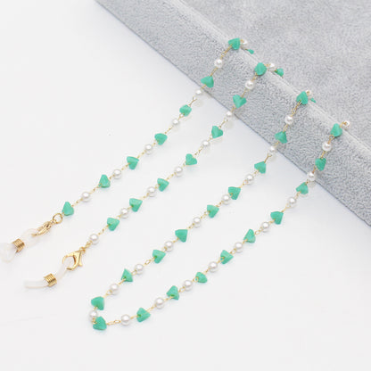 Stylish Pearl and Crystal Eyewear Chain Acalora
