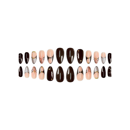 Artistic Stiletto Press-On Nail Art with Butterfly Accents Acalora
