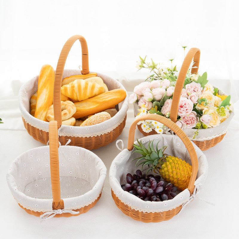 Decorative Round Woven Basket Acalora