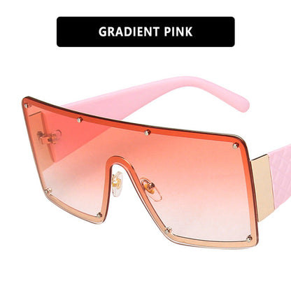Women geometric oversized sunglasses with gradient lenses Bowlift