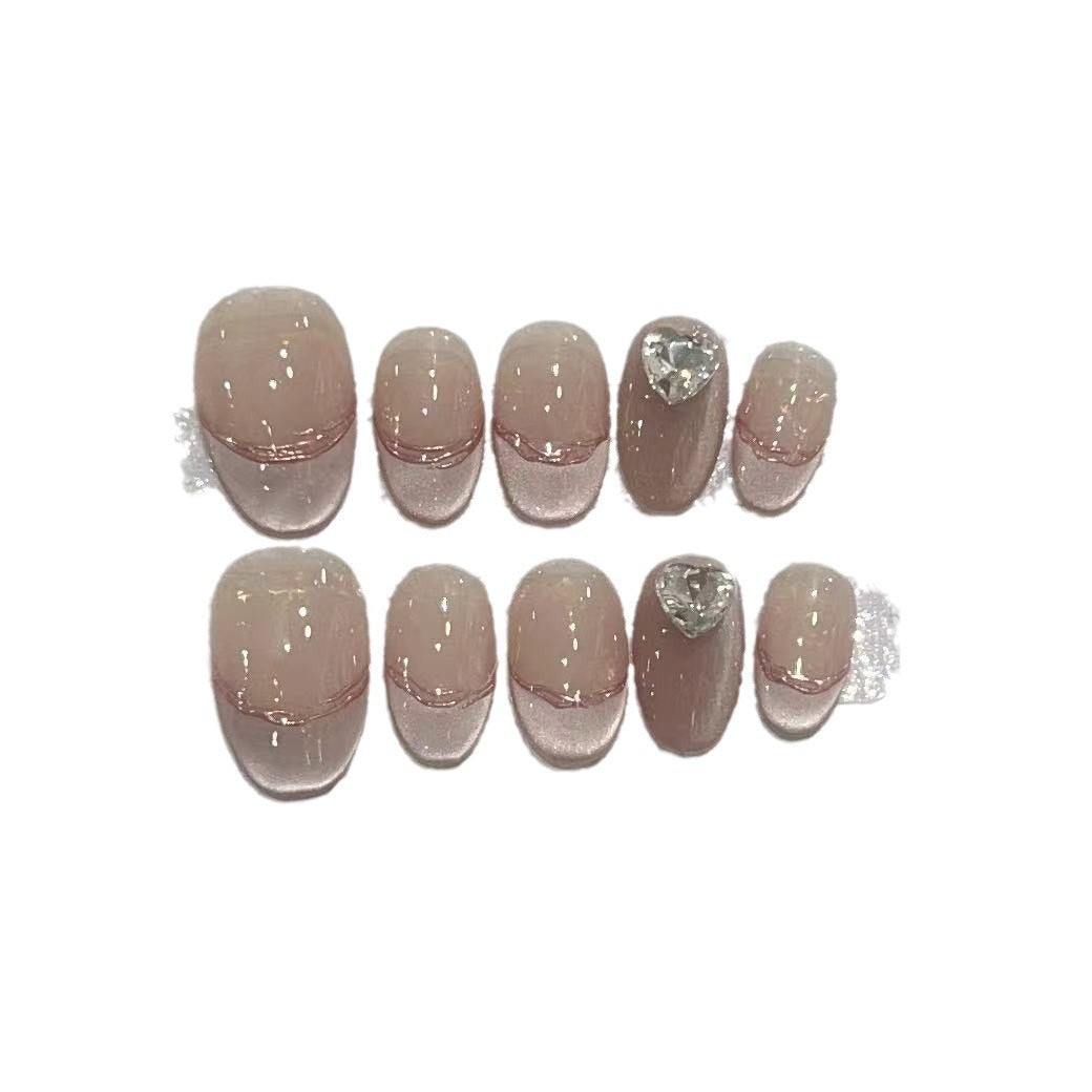 Elegant Press-On Nail Set with Jewel Accents Acalora