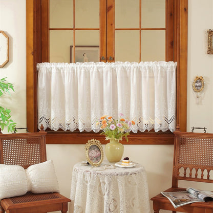 Embroidered Lace Kitchen Curtain