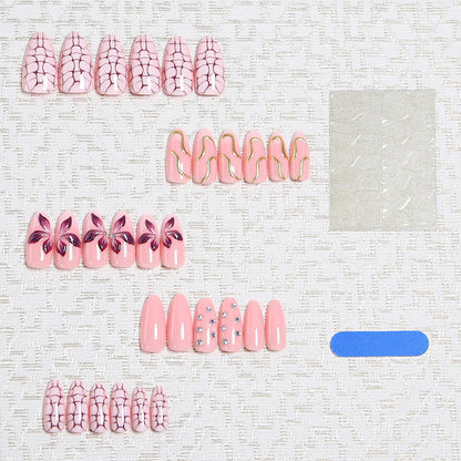 Acrylic nail set with glamorous design and sparkling accents Acalora