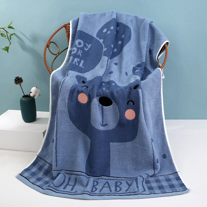 Cuddly terry bath towel with cute bear motif Brehn