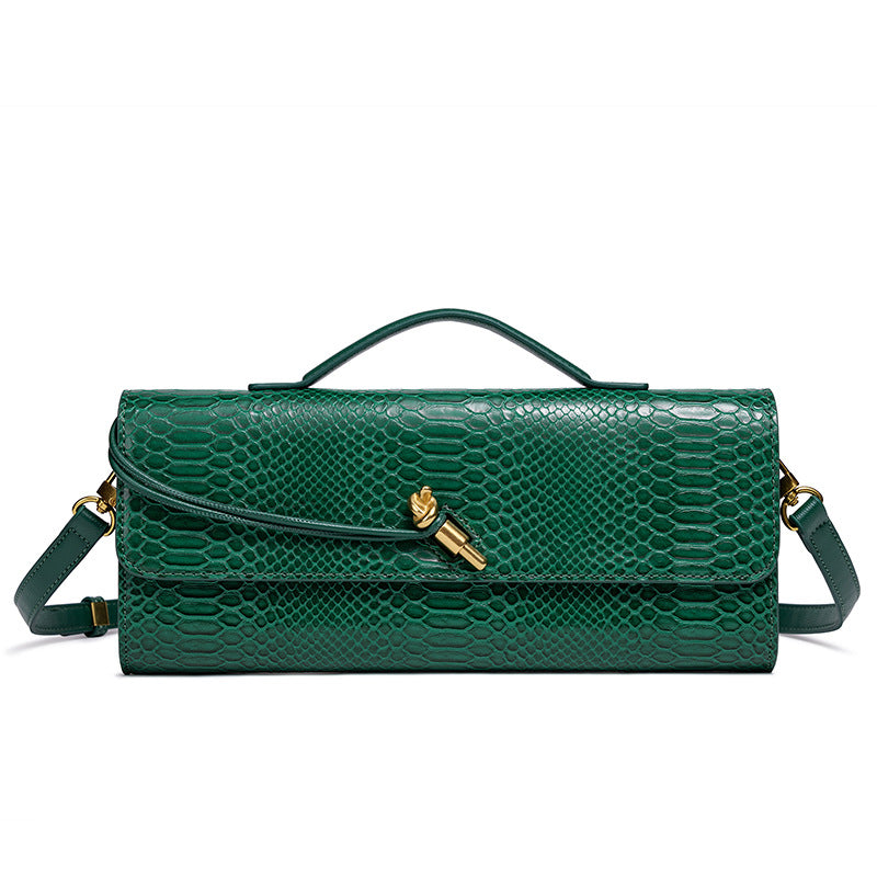 Embossed Snake Print Evening Clutch Acalora