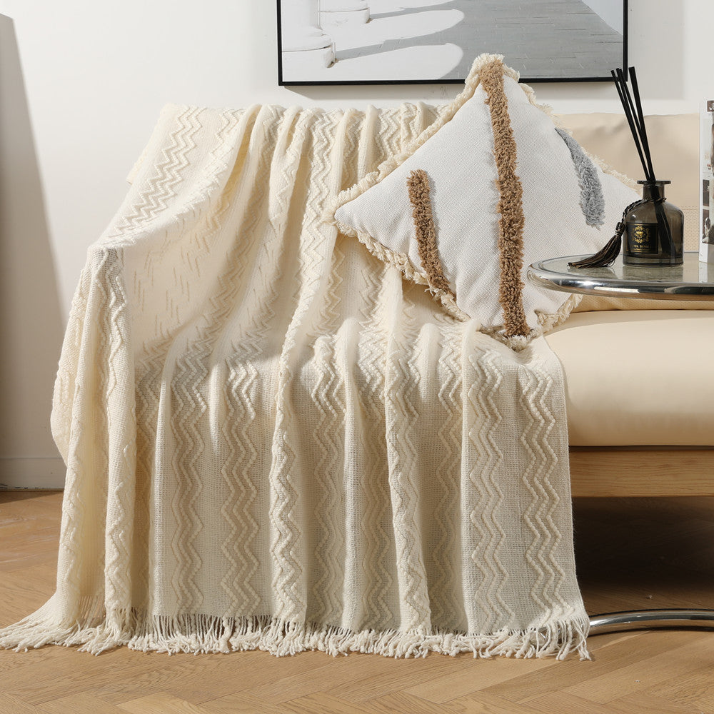 Unisex Decorative Knit Throw Blanket