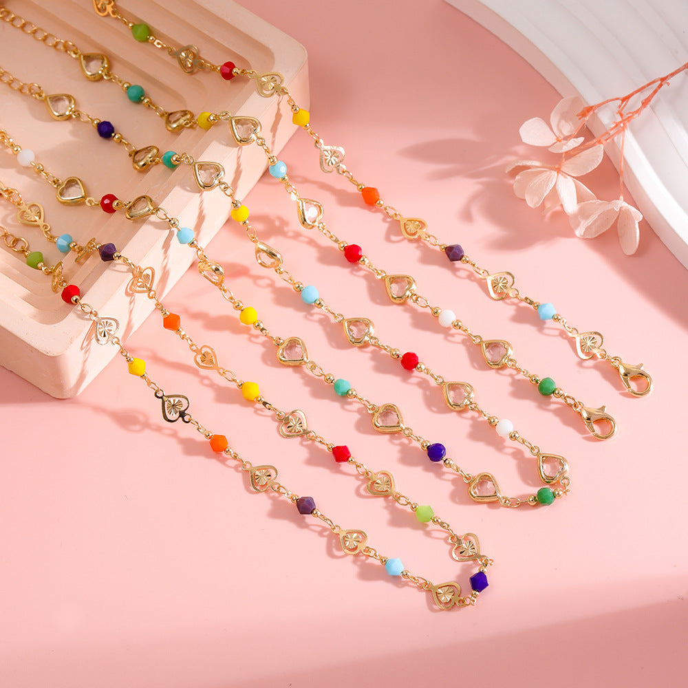 Colorful Heart Charm Bracelet Acalora