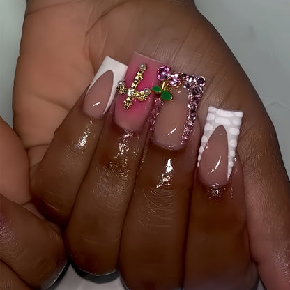 Ornate Decorative Press-On Nail Set Acalora