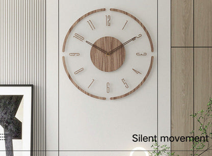 BowLift | WoodCraft | Nordic Solid Wood Wall Clock – Minimalist Silent Timepiece