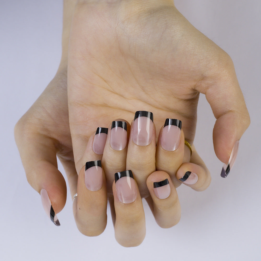 Artificial nails with contrasting French design Acalora
