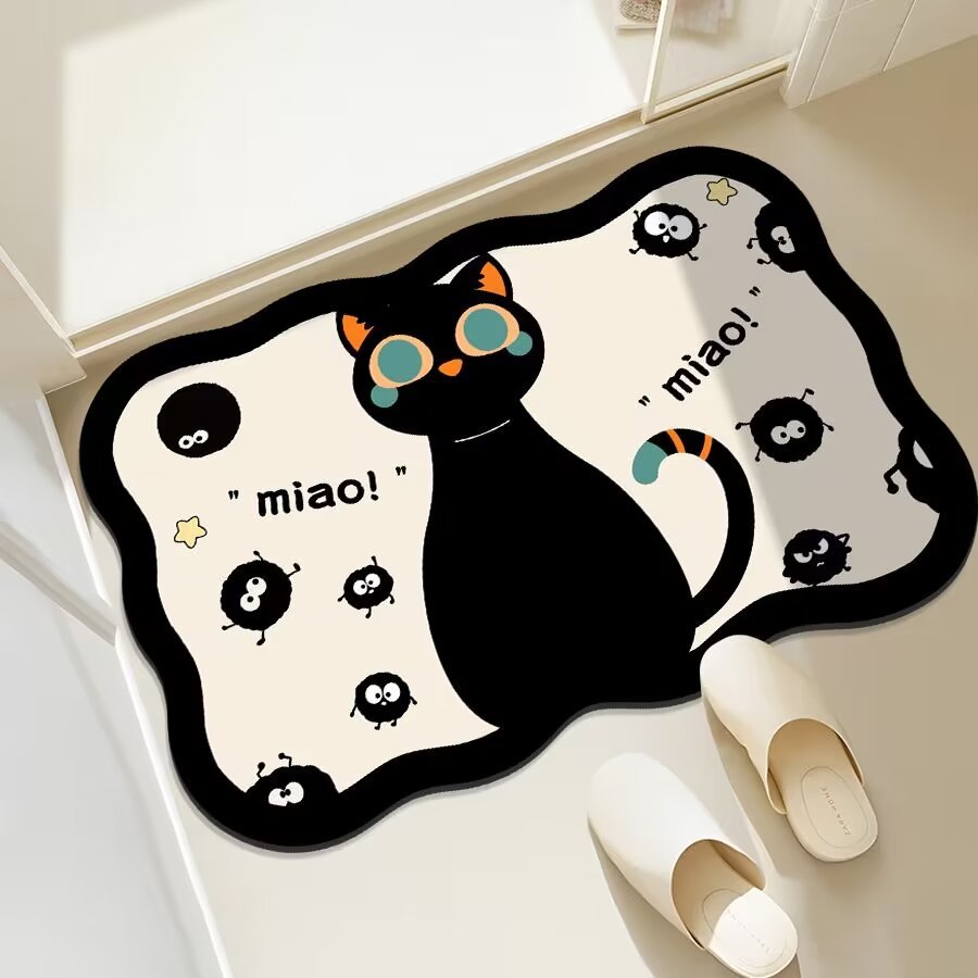 Fun Cat-Themed Bathroom Mat