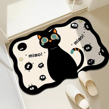 Fun Cat-Themed Bathroom Mat