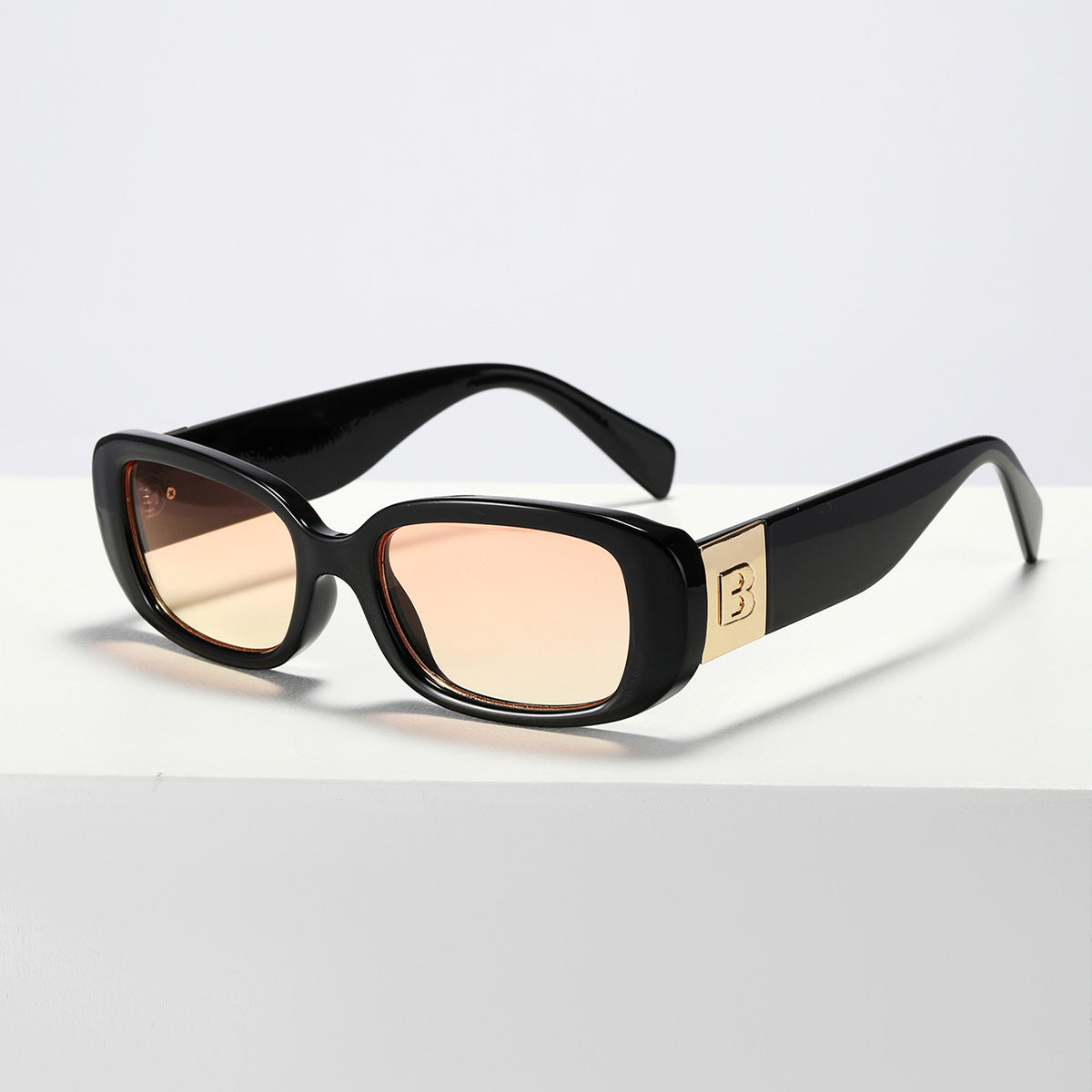 Women trendy sunglasses with fashionable clear frame and UV protection Bowlift