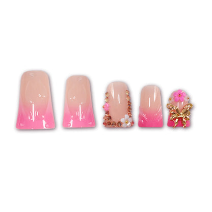 Artistic Floral Press-On Nail Set Acalora