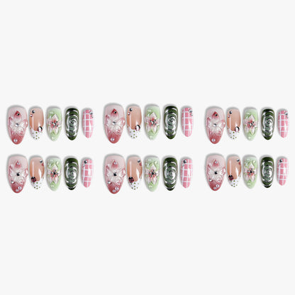 Artistic Floral Design Press-On Nail Set Acalora