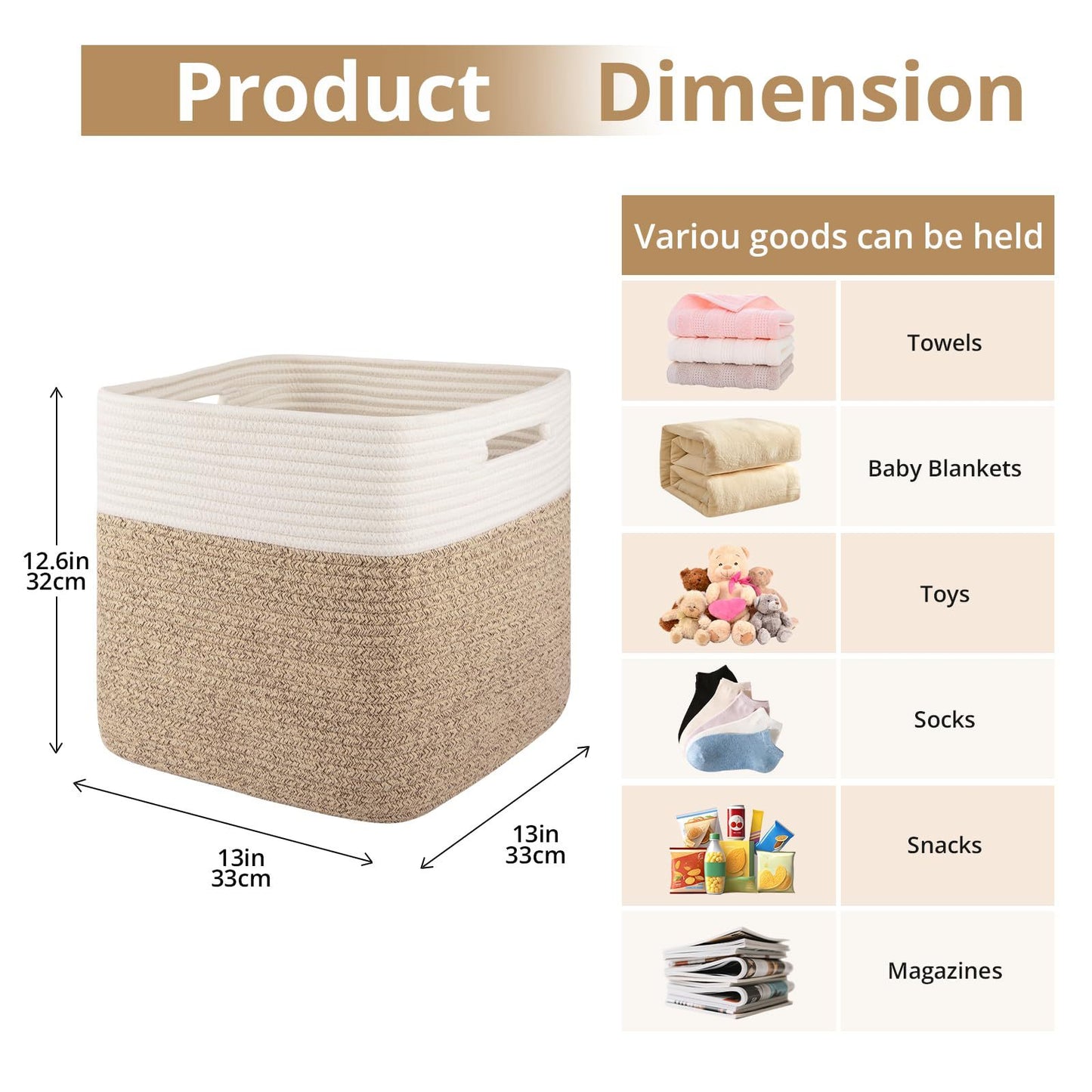Functional storage basket with carrying handles Acalora