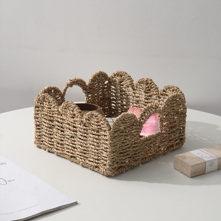 Decorative storage basket with two handles Acalora
